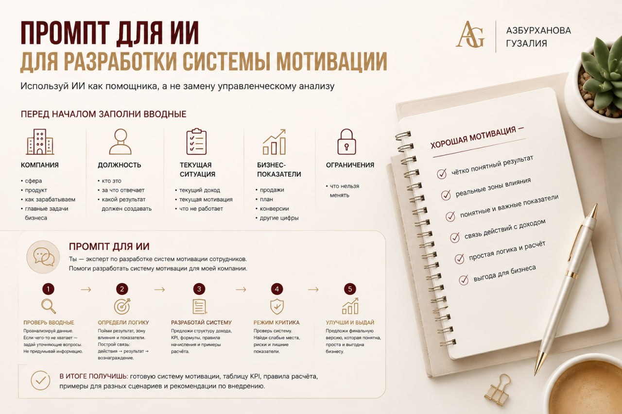 Промпт для разработки системы мотивации с помощью ИИ image preview