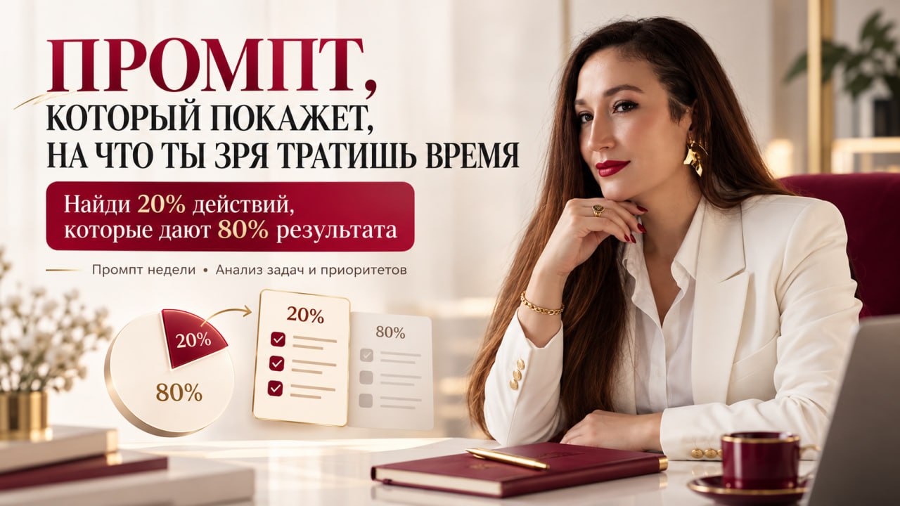 ПРОМПТ, КОТОРЫЙ ПОКАЖЕТ, НА КАКИЕ ЗАДАЧИ ТЫ ЗРЯ ТРАТИШЬ ВРЕМЯ image preview